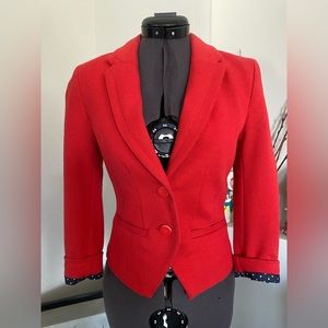 H&M red fitted blazer, size 2